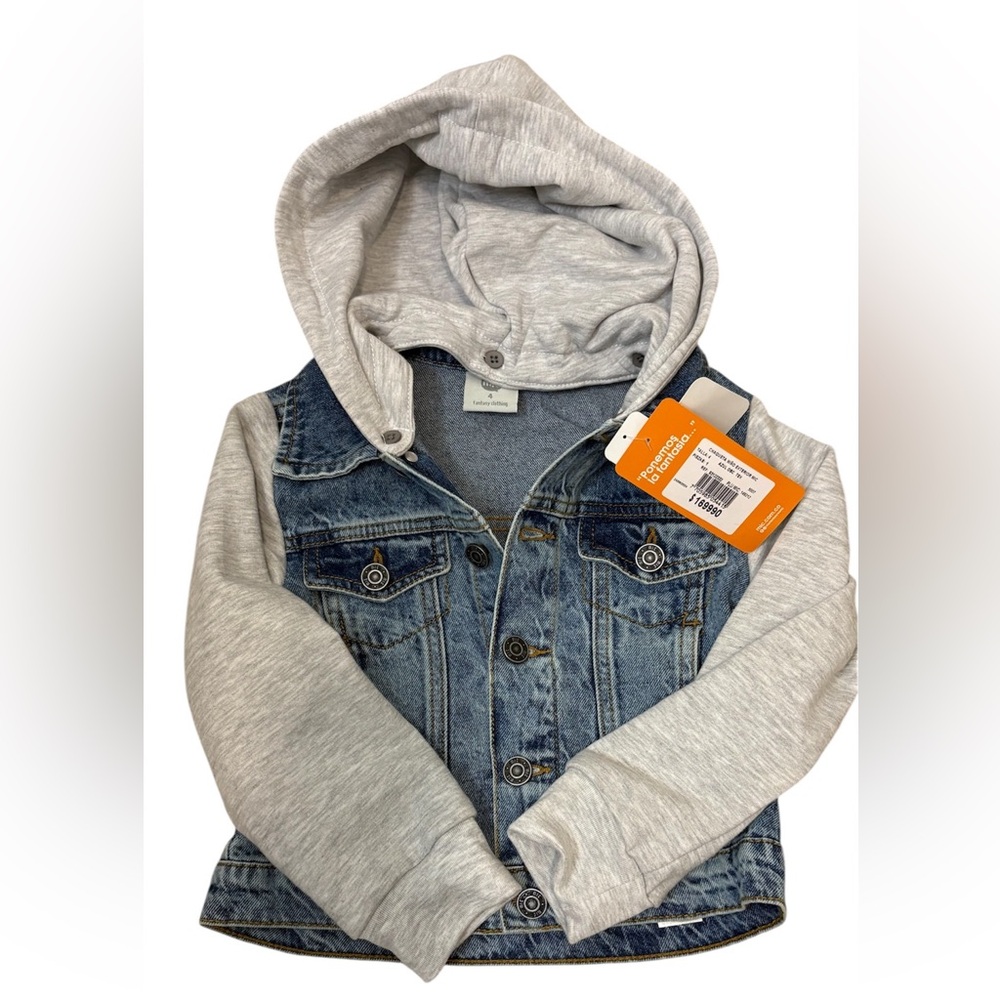 Kids Denim and Gray Hooded Jacket